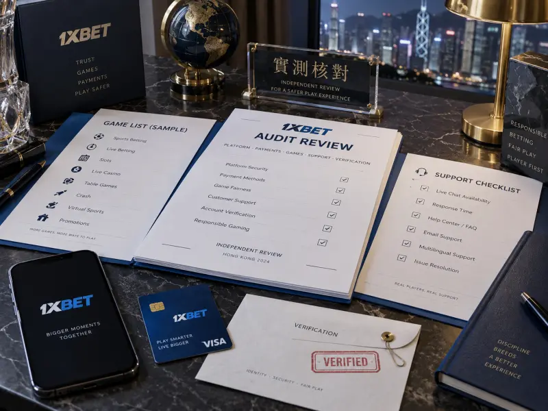 1xBet 遊戲、支付與核對評測視覺