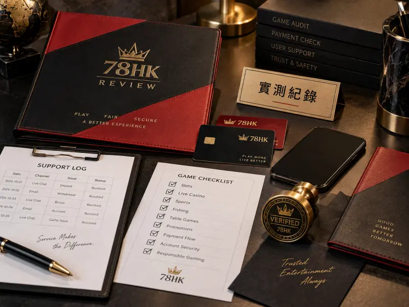78HK 遊戲、支付與核對評測視覺