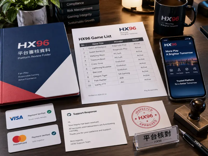華夏體育 HX96 遊戲、支付與核對評測視覺