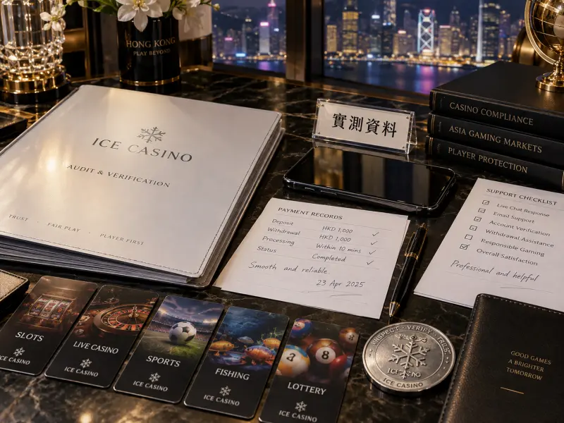 ICE Casino 遊戲、支付與核對評測視覺