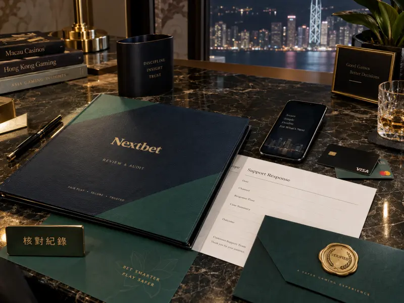 Nextbet 遊戲、支付與核對評測視覺