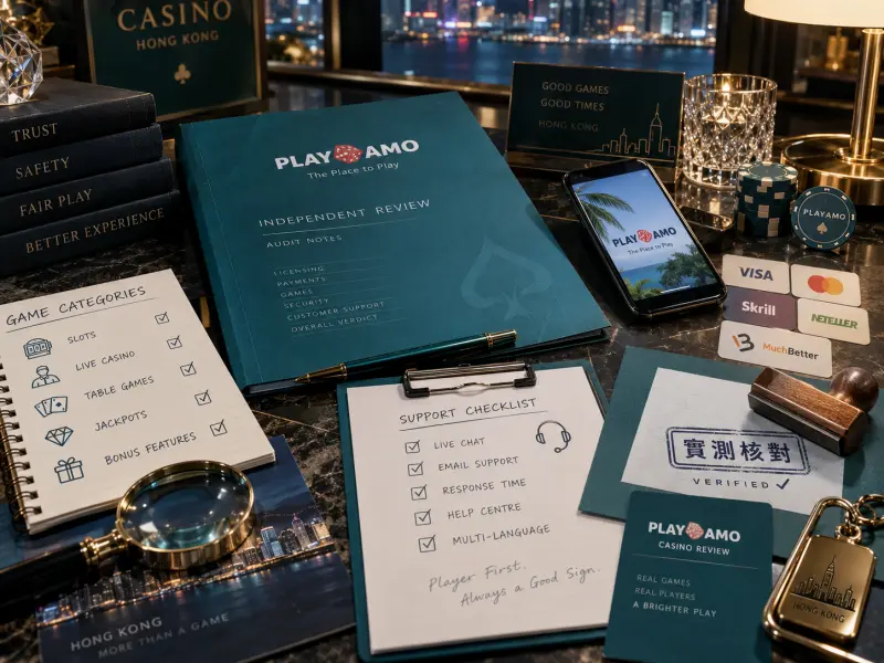 PlayAmo 遊戲、支付與核對評測視覺
